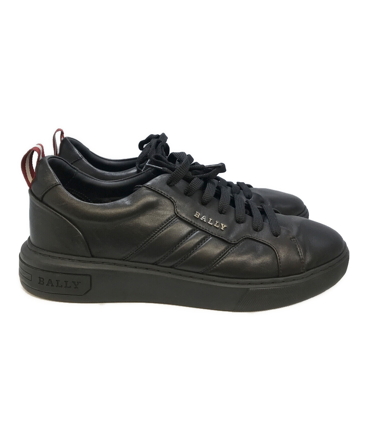 中古・古着通販】BALLY (バリー) レザースニーカー ブラック サイズ:US