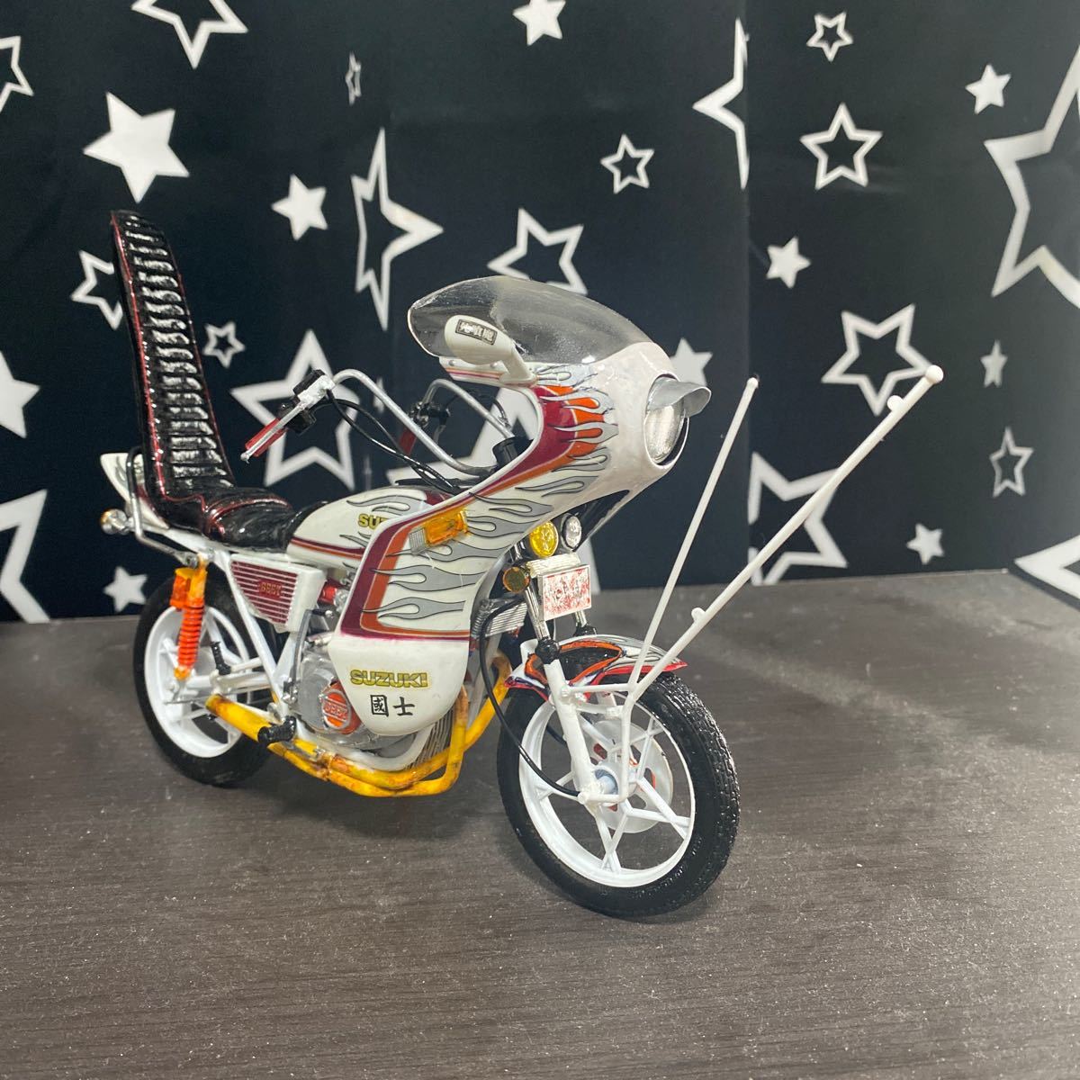 アオシマ 1/12 スズキ GSX400E II ザリ 改 族車仕様 プラモデル 完成品