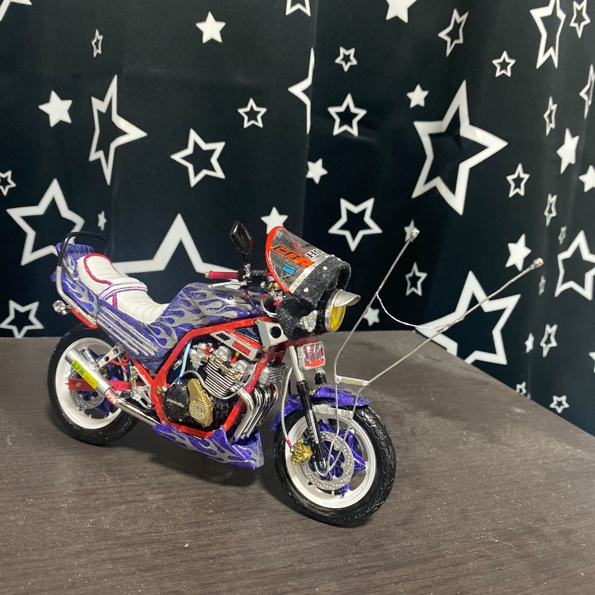 アオシマ 1/12 スズキ GSX400E II ザリ 改 族車仕様 プラモデル 完成品