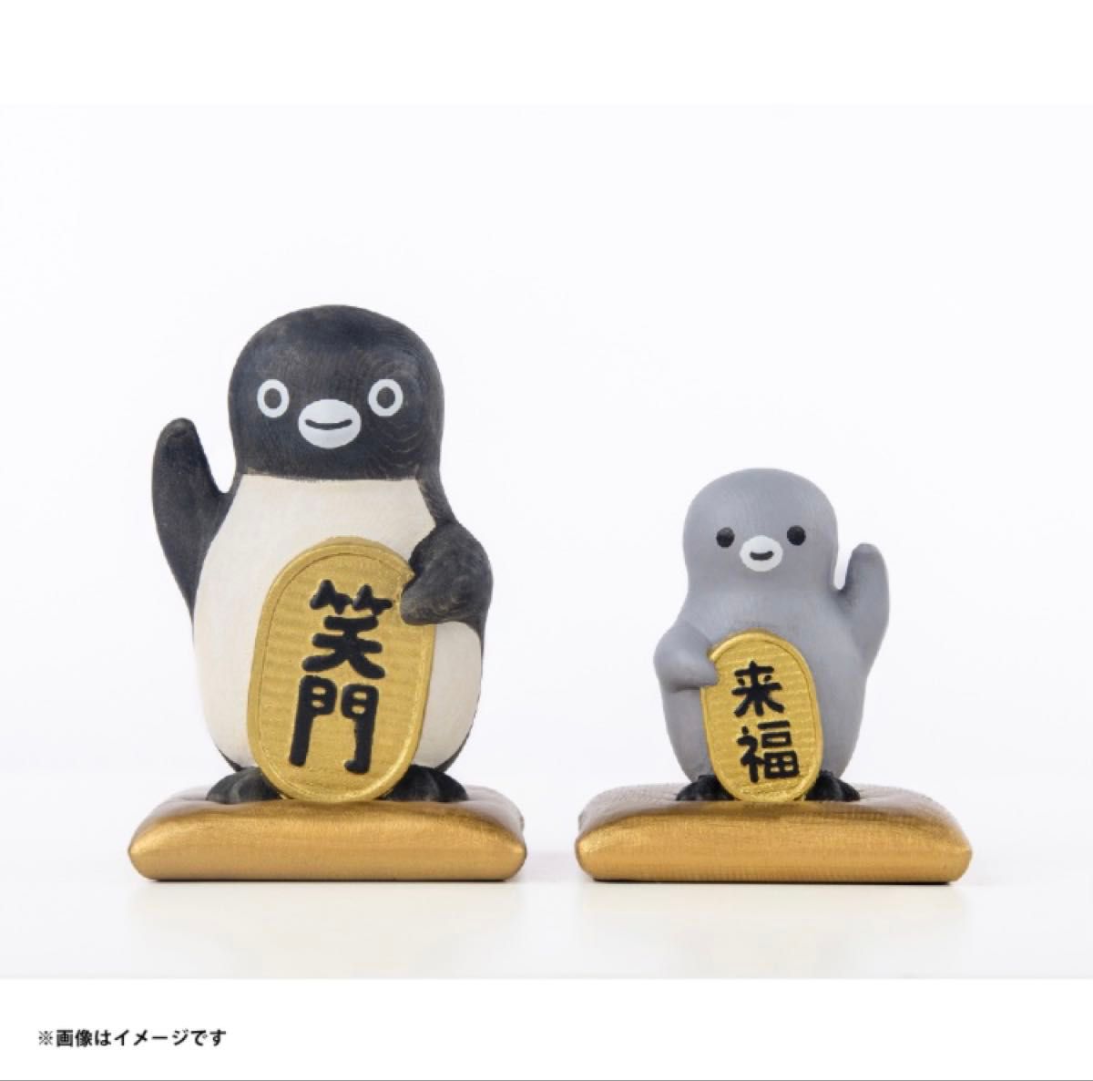 Suicaのペンギン 木彫りの門松 & 招きSuicaのペンギン（笑門来福