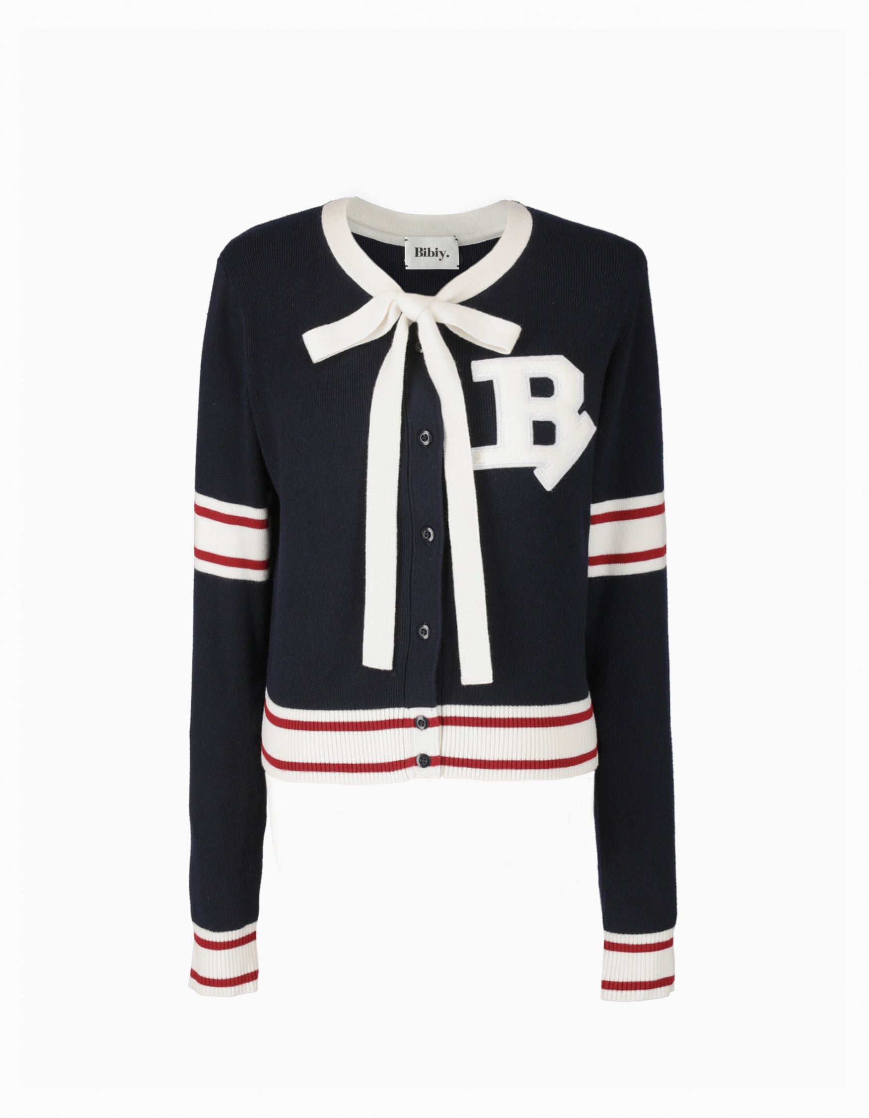 BIBIY. MADE | B. CLUB TIE CARDIGAN GRAY｜Bibiy.