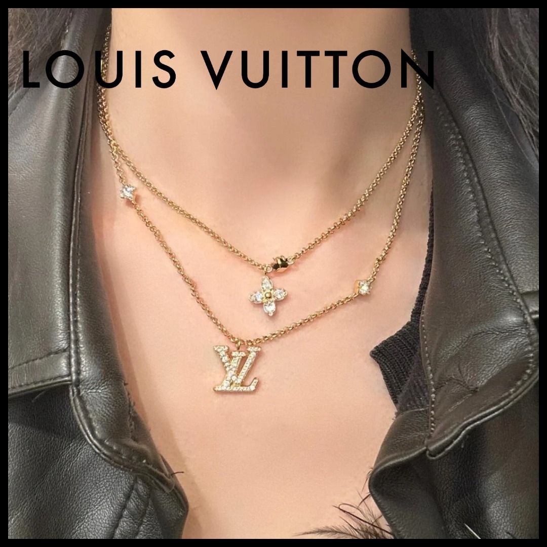2連でキラキラ華やか♪】ルイヴィトン ネックレス レディLV (Louis