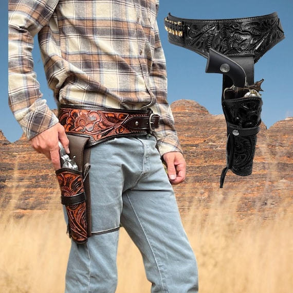 Revolver Holster Gun Belt 22 | Western Leather Holster | Cowboy