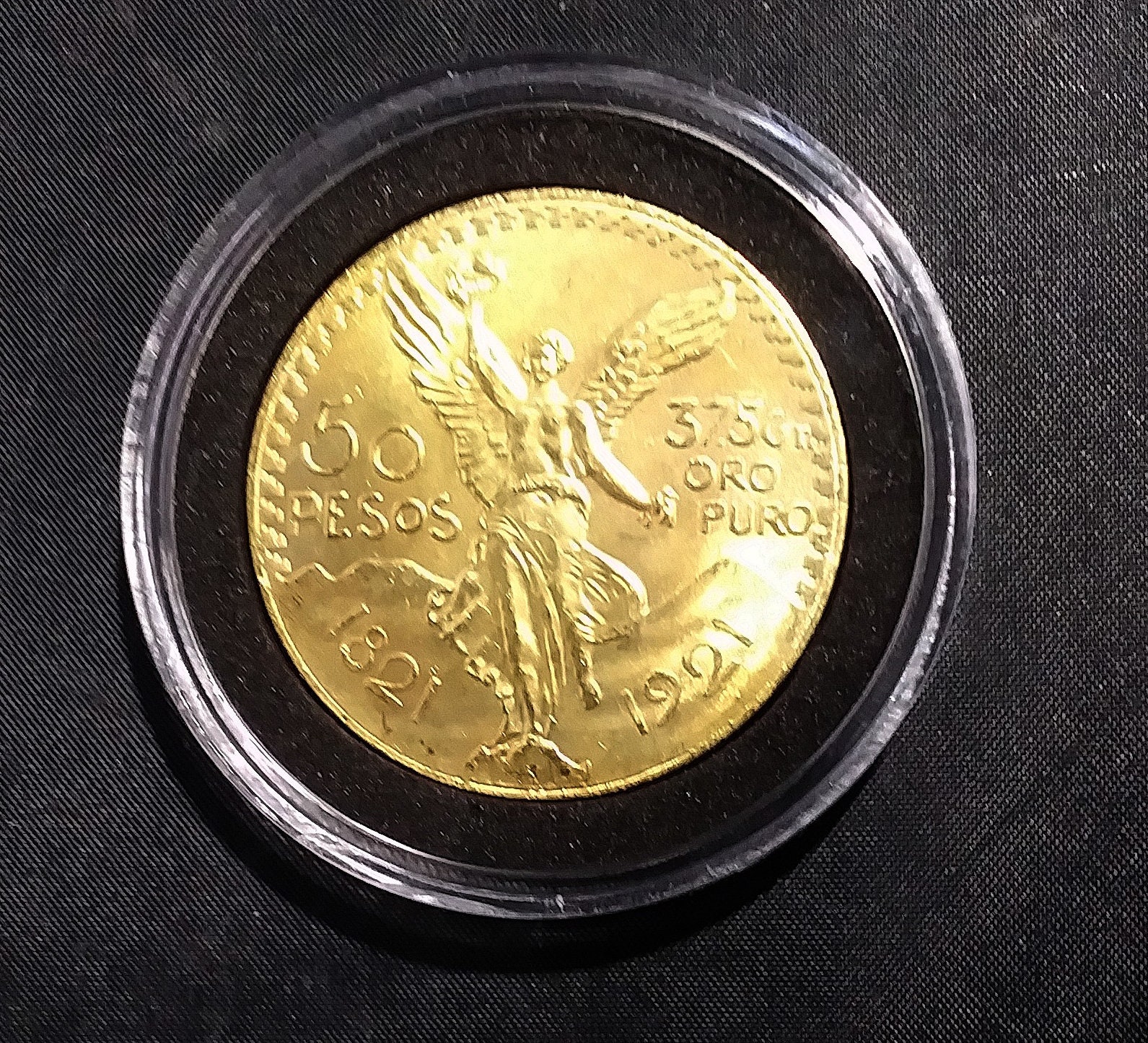 1821-1921年メキシコ独立100周年記念50ペソ金貨レプリカ（カプセル入り