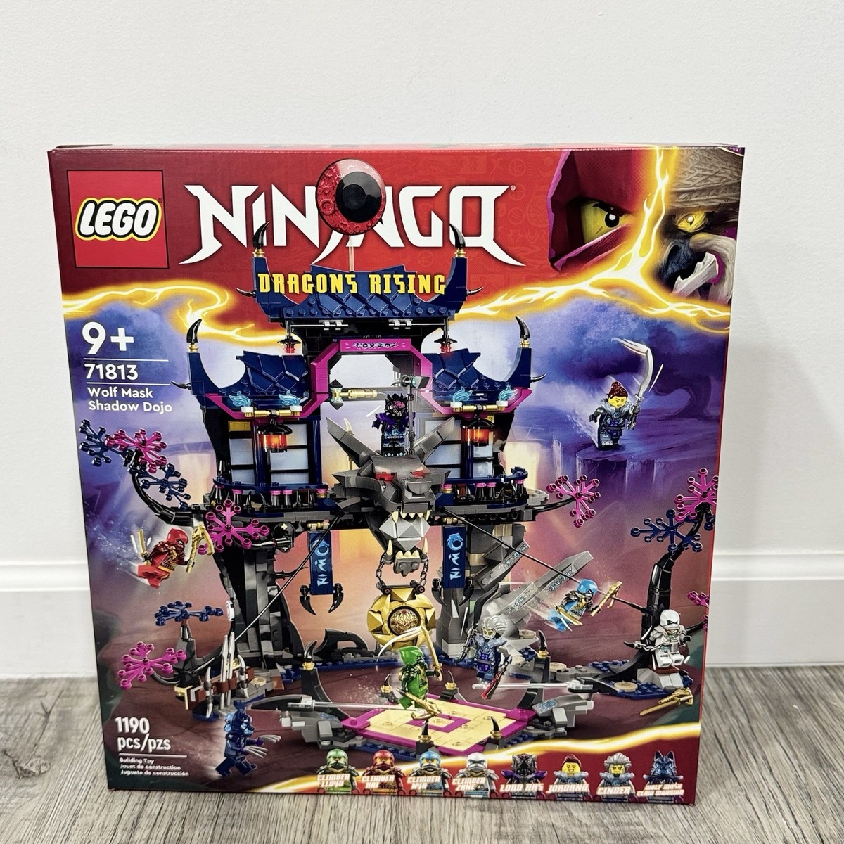 LEGO NINJAGO Wolf Mask Shadow Dojo Building Set 71813 with 8 Ninja