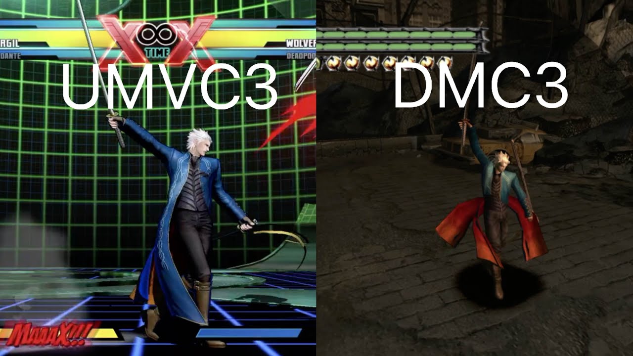 ULTIMATE MARVEL VS CAPCOM 3 vs Devil May Cry 3 Vergil Skills