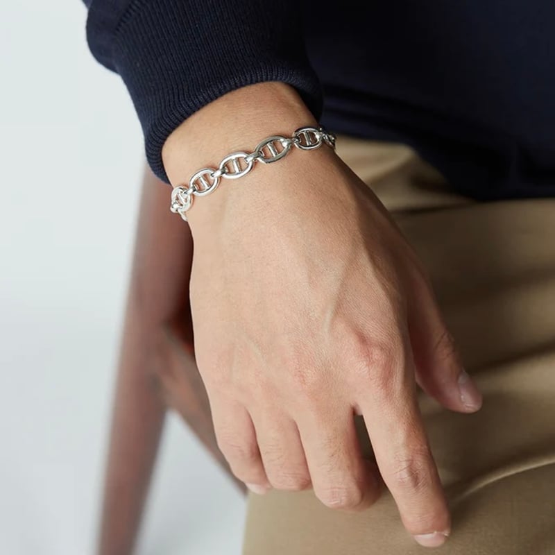XOLO JEWELRY Anchor Link Bracelet -10mm- | MAROON