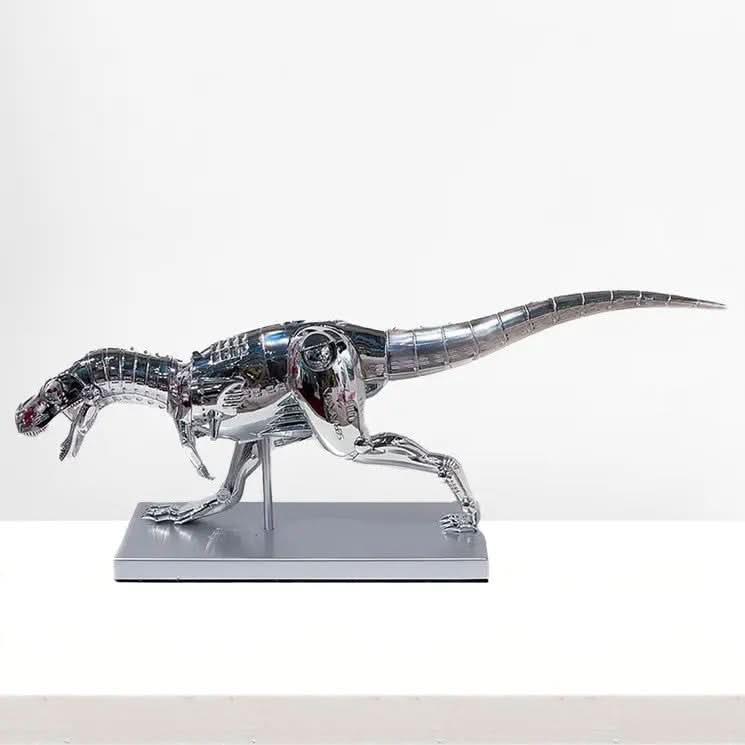 Hajime Sorayama – T Rex Silver (2019) | LED Sculpture – LYNART STORE