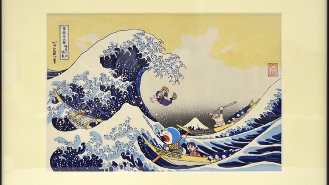 ドラえもん 浮世絵木版画（富嶽三十六景 神奈川沖浪裏） | - Japaaan