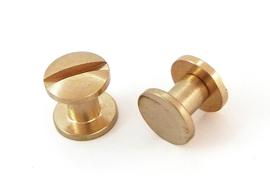 真鍮製組ネジ平＜9 mm×6 mm＞ブラス 2コ入り | レザークラフト・ドット