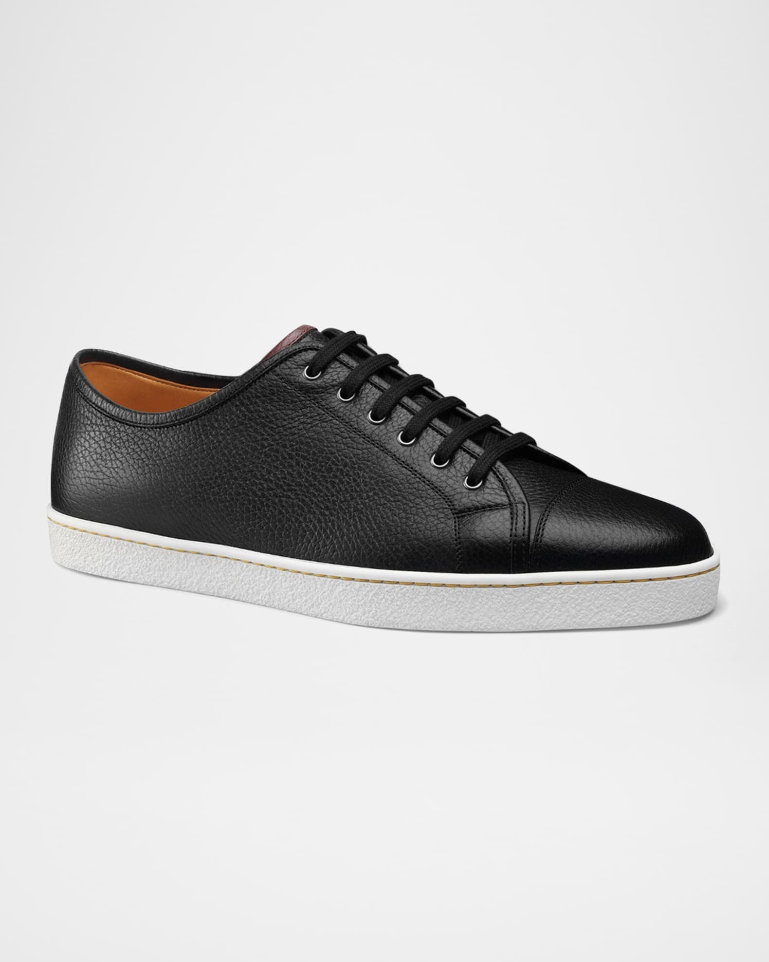 John Lobb Men's Textured Leather Low-Top Sneakers | Neiman Marcus