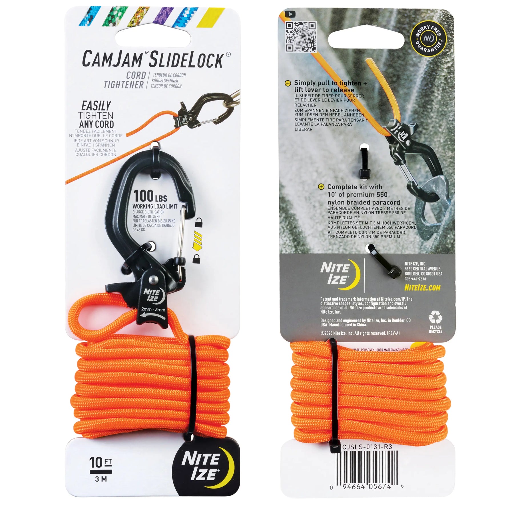 Nite Ize CamJam™ SlideLock® Rope Tightener with Paracord – Offbase