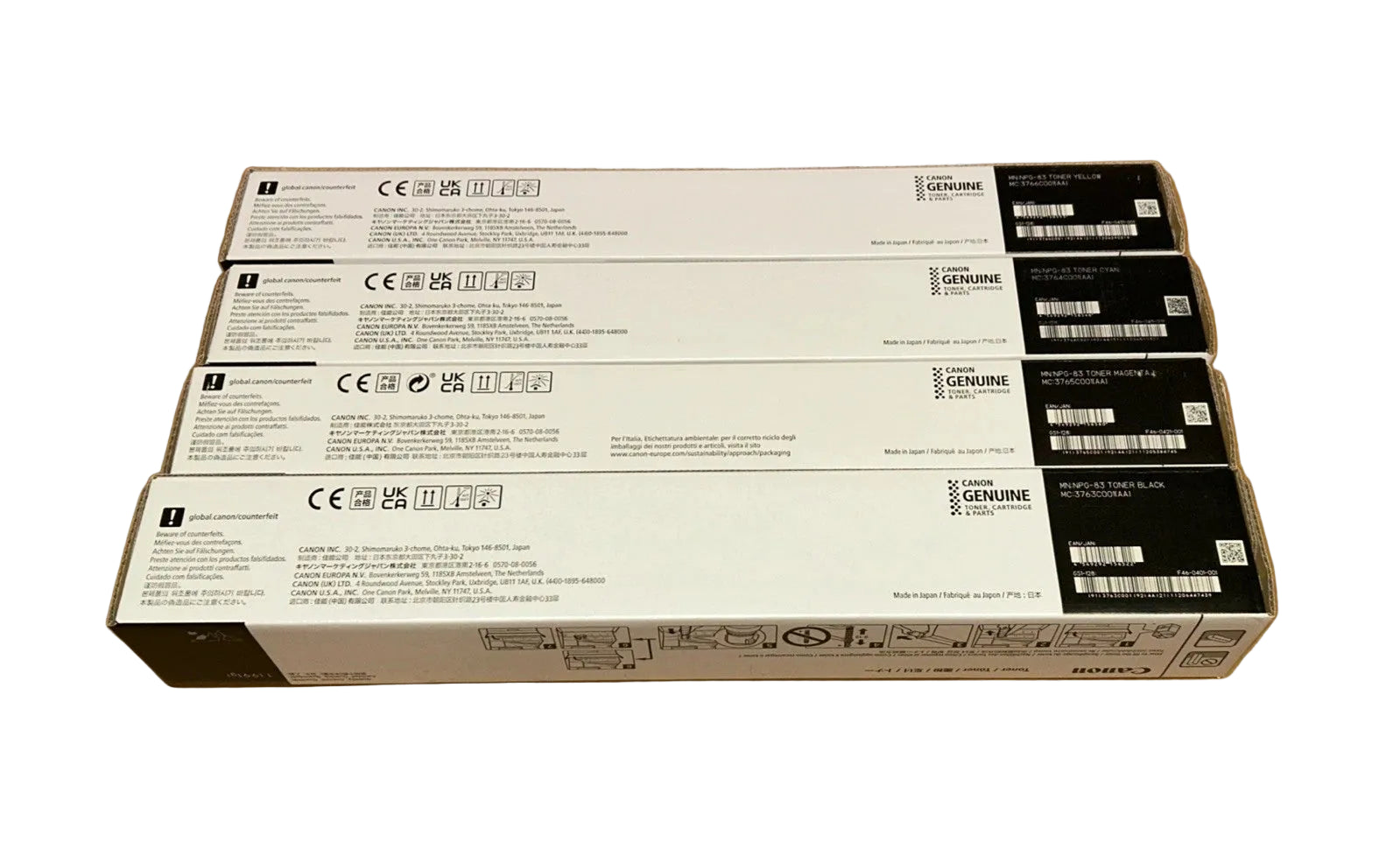 Genuine NPG-83 Toner Cartridge CMYK Bundle– High Yield for Canon image