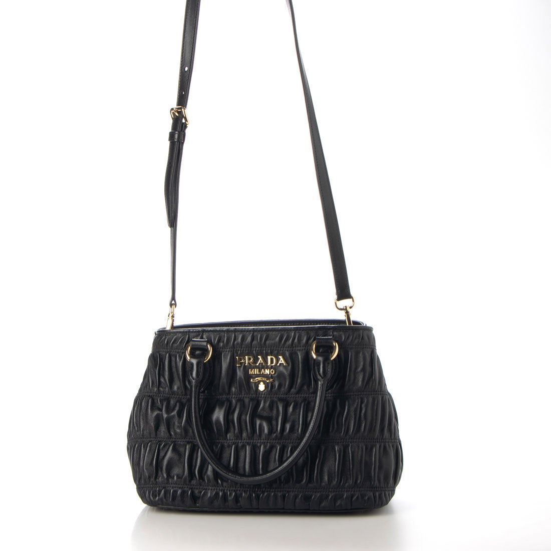 プラダ PRADA ☆プリーツレザー2WAYハンドバッグ - BORSA A MANO IN