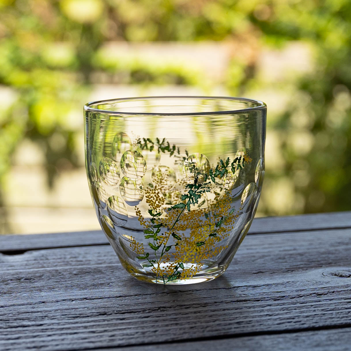 ガラス作家 金津沙矢 百花景 冷茶グラス ミモザ｜和食器通販 四季折折