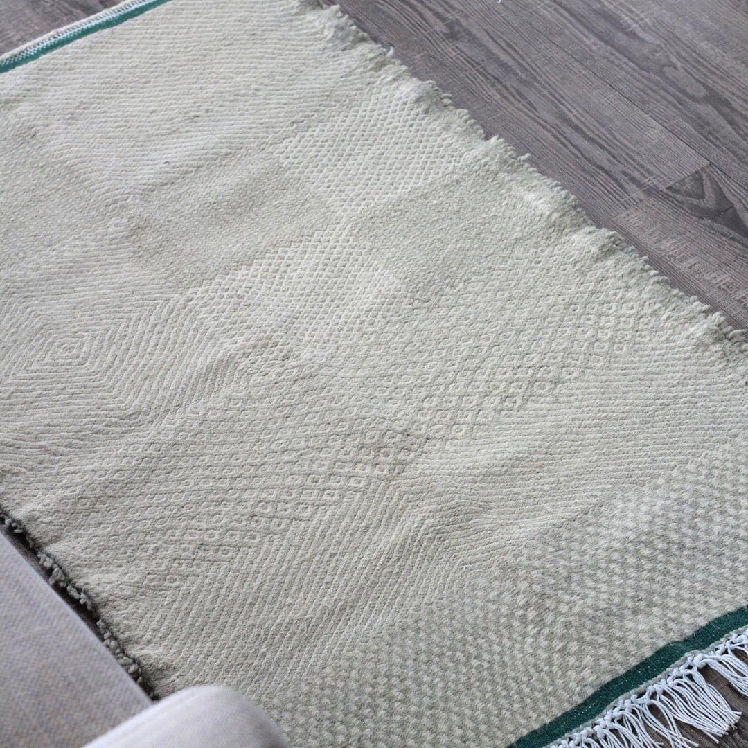 【送料込】希少！ザナフィ モロッコラグ ベージュ119×72cm モロッコラグ「ザナフィZANAFIキリム」アトラス産rza22 モロッコラグ
