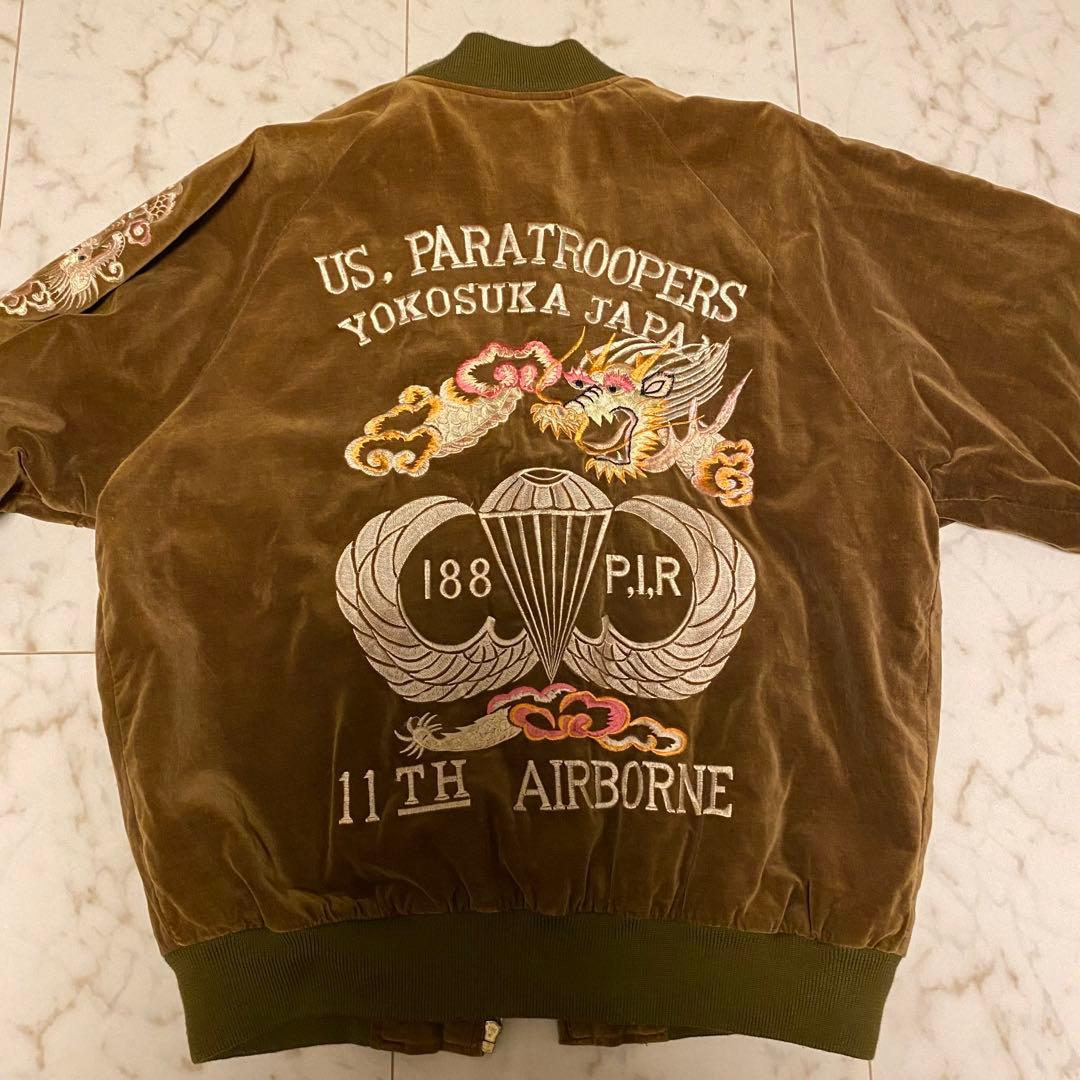 【美品】ベロア素材　US. PARATROOPERS スカジャン TEN CARAT】USパラトルーパーズ YOKOSUKA JAPAN 90's ベロアスカジャン