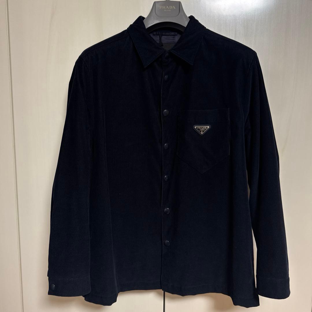 PRADA プラダ　コーデュロイシャツジャケット　ネイビー　　L