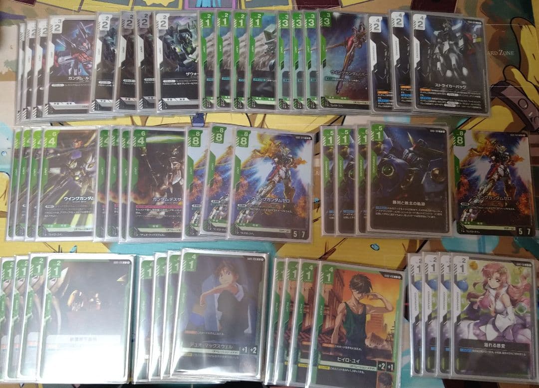 ガンダムカードゲーム　緑白　ウィングガンダムゼロ　一部パラレルあり