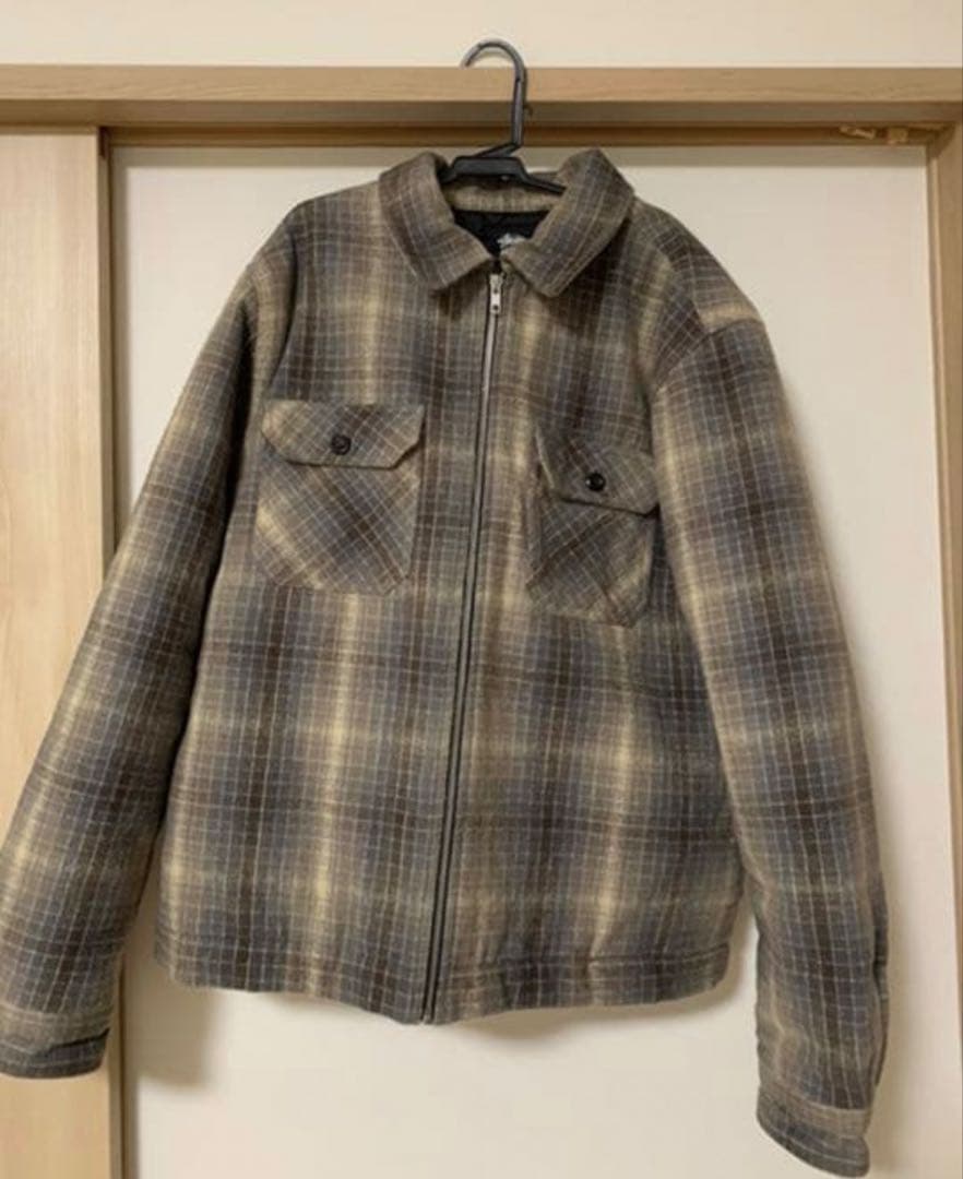 ジャケット・アウター STUSSY Heavy Brushed Plaid Zip Up Shirt 1841595668.jpg?1678333094