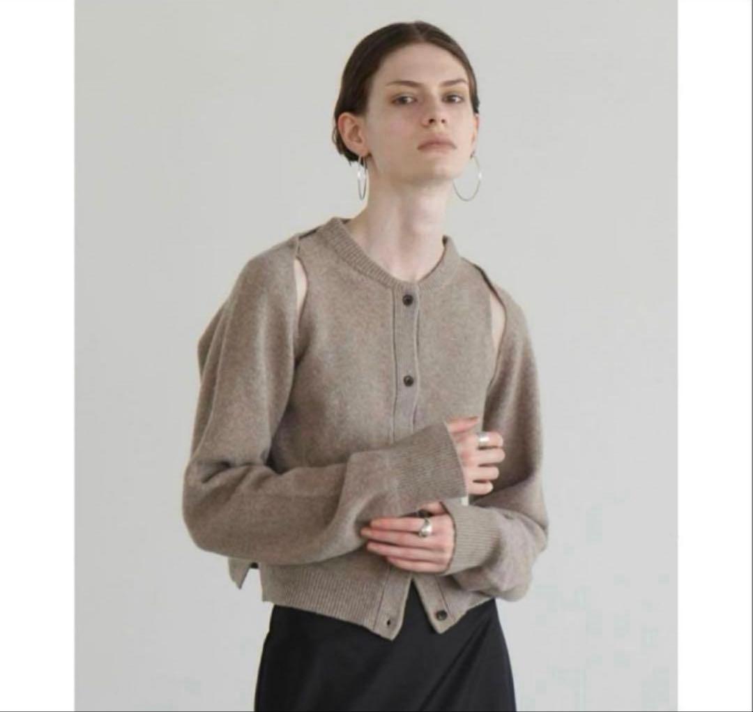 CLANE ARRANGE KNIT TOPS ベージュ 1