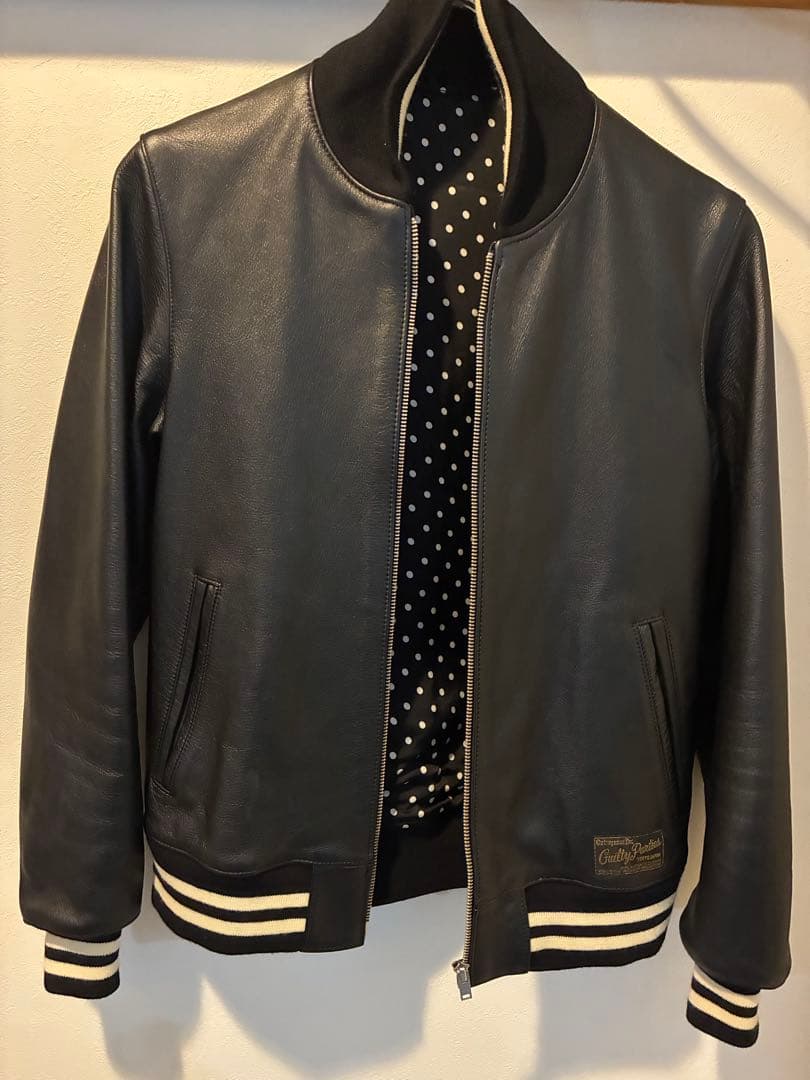 ☆山キチ☆WACKO MARIA レザースタジアムジャンパー　ブラック WACKO MARIA (ワコマリア) LEATHER VARSITY JACKET -A- ( TYPE-1