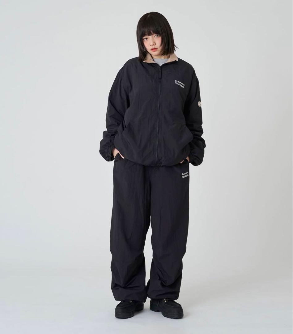 セットアップスタンドネックナイロン ブラック L/L 　新品　kutir
