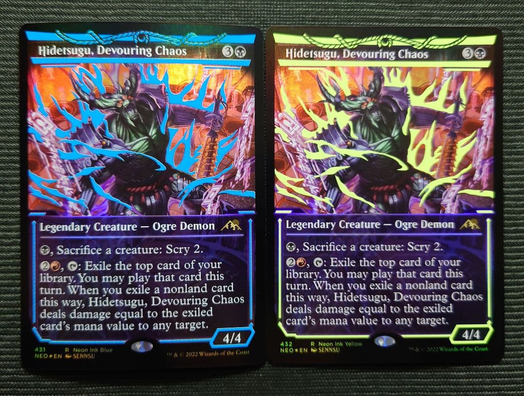 mtg 貪る混沌、碑出告 黄色 青色 ネオンインク FOIL 432 neo mtg 貪る混沌、碑出告 黄色 青色 ネオンインク FOIL 432 neo - メルカリ