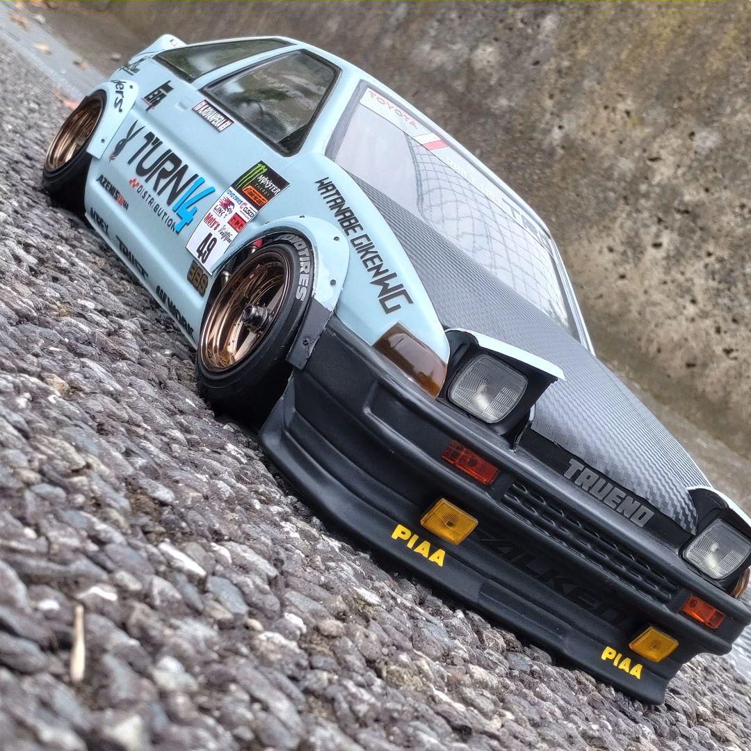 AE86 TRUENO 3DR ラジドリ ボディ D-CRAFTリトラ LED付 D-CRAFT パンドラ用AE86トレノ リトラクタブル ライト ノーマルレンズ