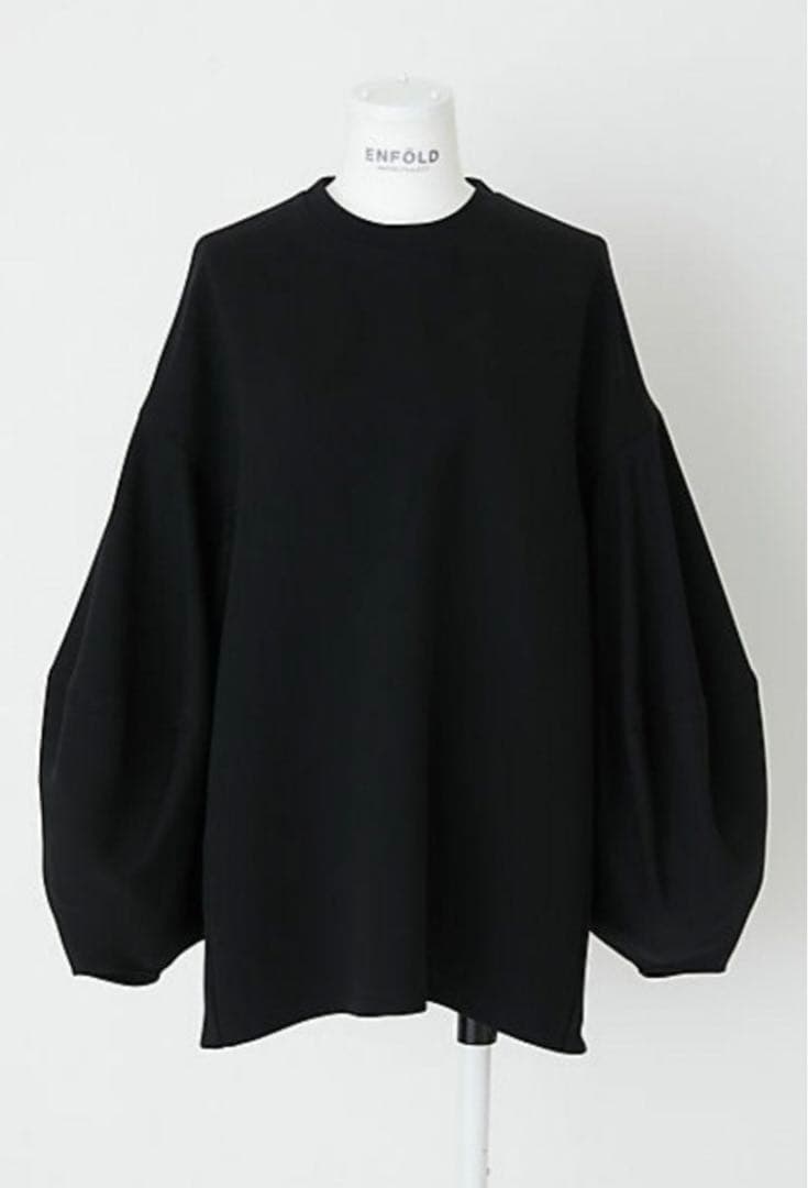 ENFOLD PEジョーゼット ドレープスリーブPULLOVER 黒 - メルカリ