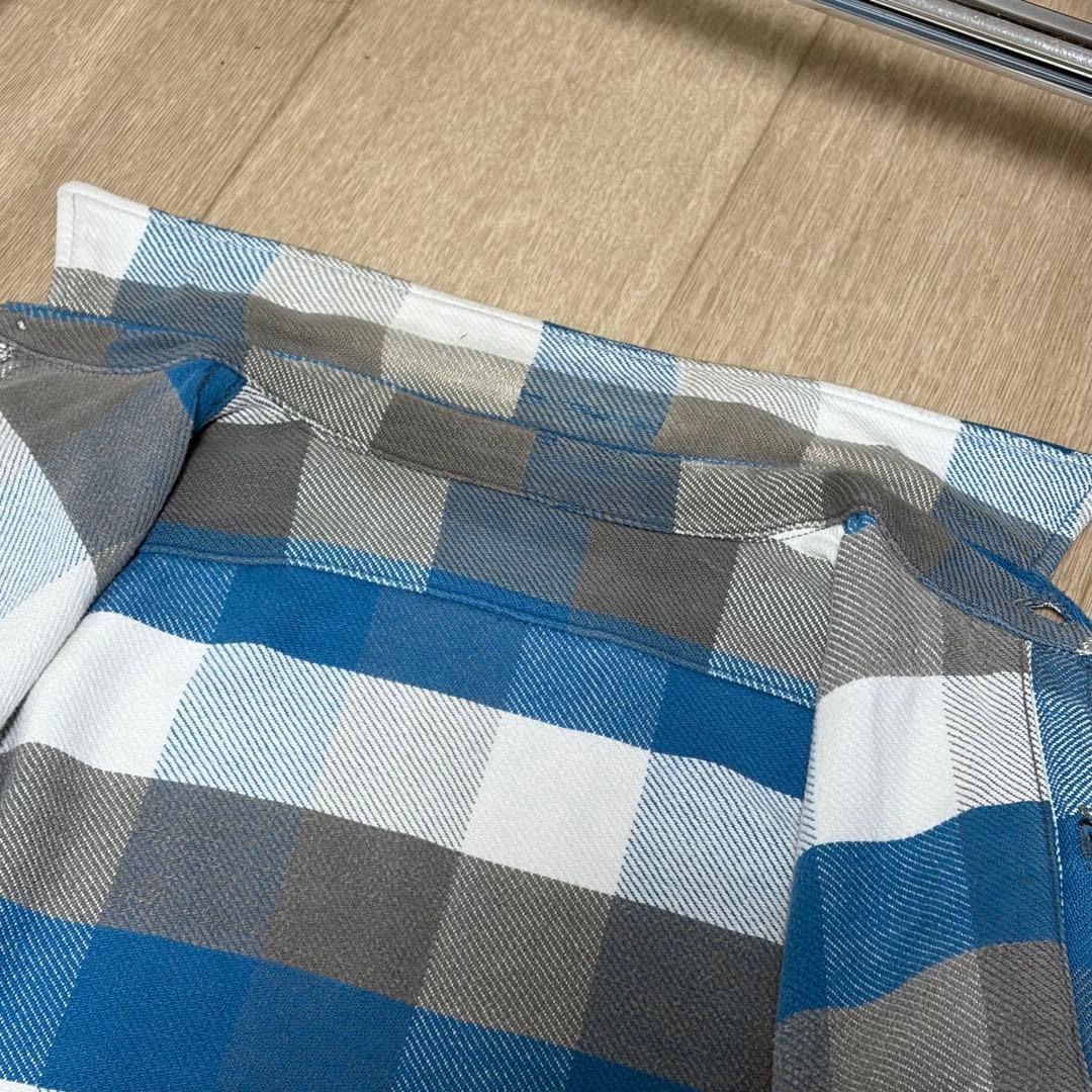 50s~ ネルシャツ マチ付き 青系 XL相当 好配色 - メルカリ