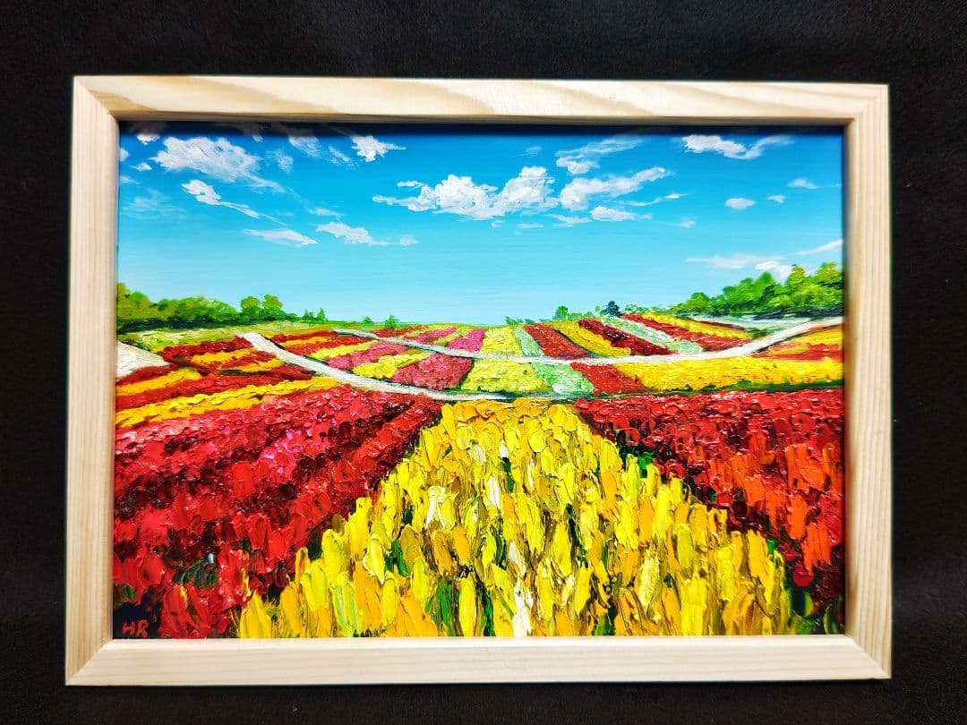 油絵 絵画 【フラワーワールド】 油絵/原画】希望の花咲く春の日｜春のインテリアを彩る油彩画 絵画