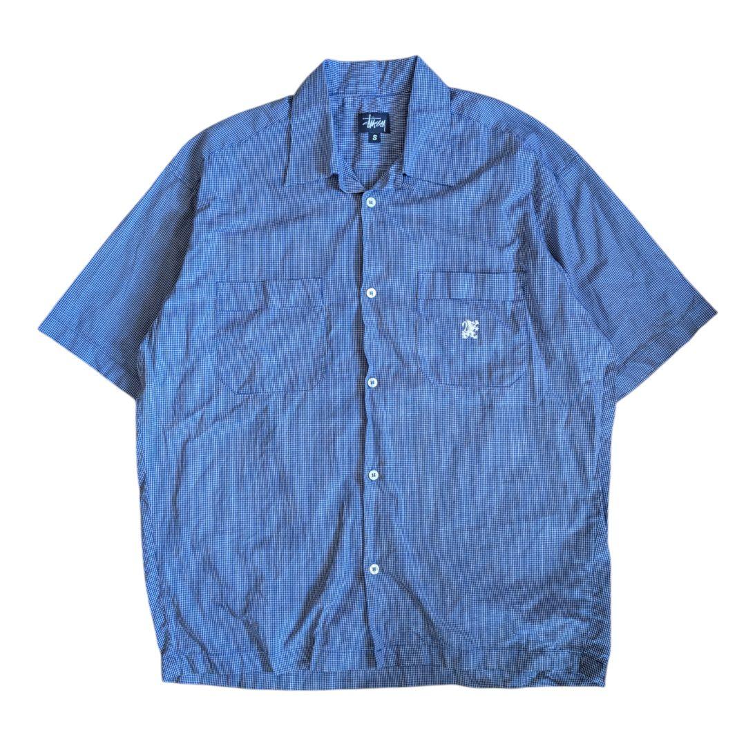 OLD STUSSY ステューシー 開襟シャツ USA製 チェックシャツ 紺タグ