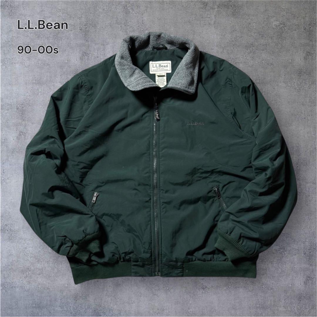 2429 古着00sエルエルビーンウォームアップジャケット刺繍ロゴ短丈ゴープコア L.L.Bean古着ウォームアップジャケット短丈刺繍ロゴ裏地フリース