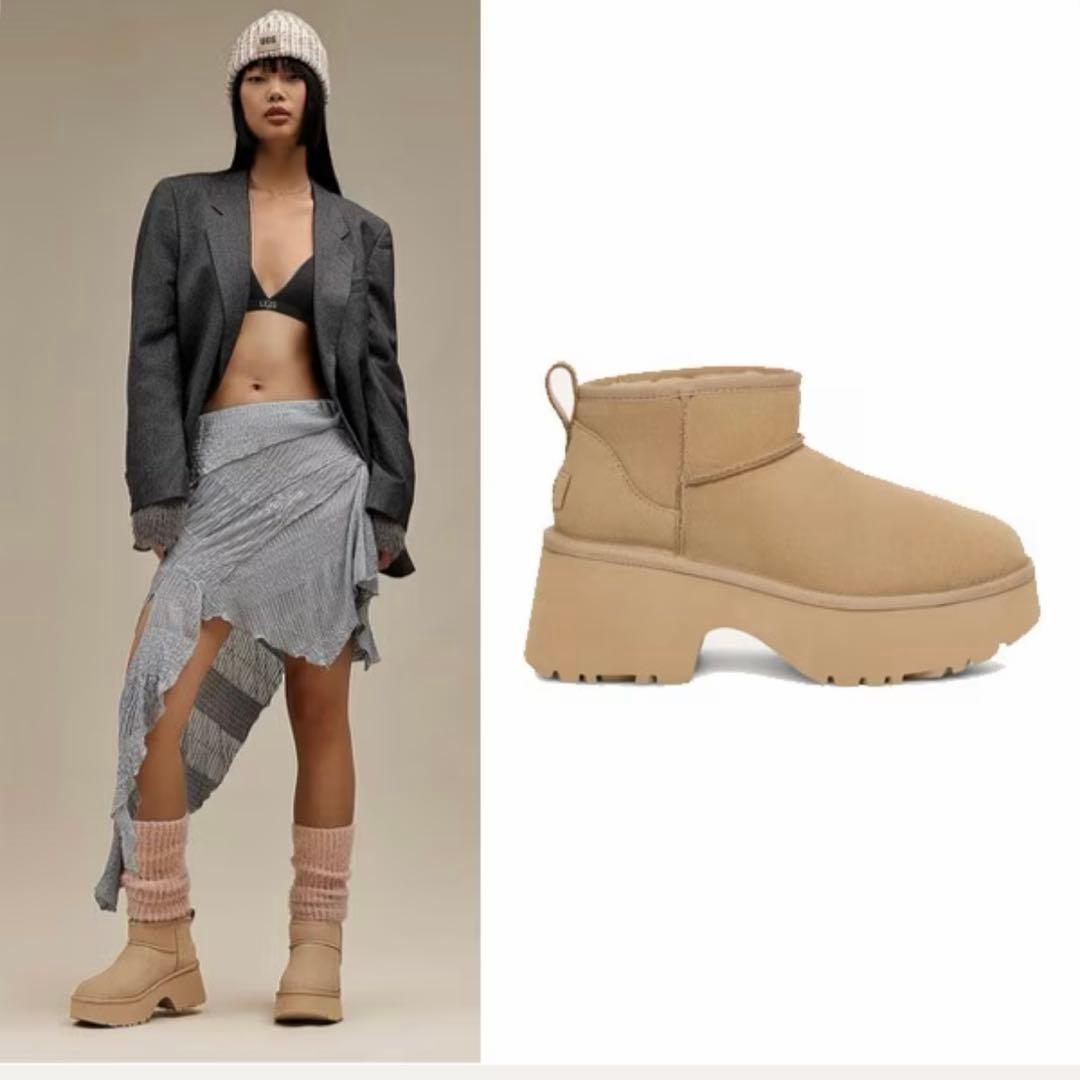 UGG CLASSIC ULTRA MINI NEW ベージュショートブーツ UGG（アグ） ムートンブーツ CLASSIC ULTRA MINI NEW HEIGHTS