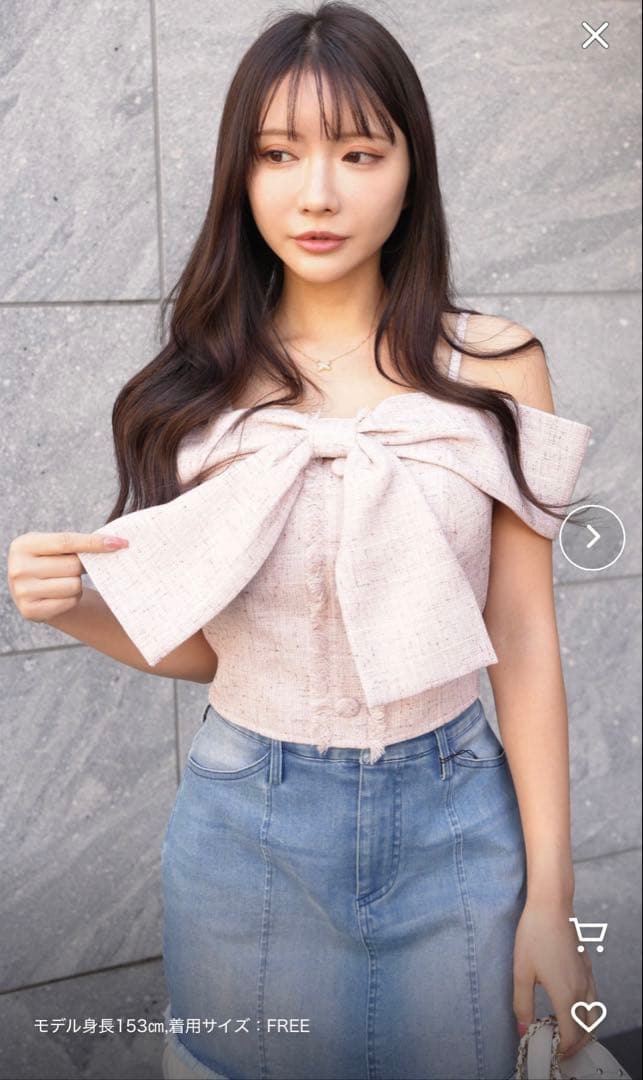 リップサービス　ツイードリボンオフショルトップス リップサービス LIP SERVICE ツイードリボンオフショルトップス