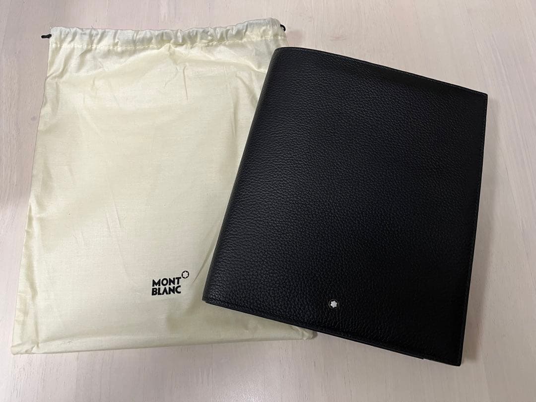 【Sae(簡易包装)】MONT BLANC ノートホルダー 黒 レザー Montblanc Sartorial Black Leather Notepad Holder 128520