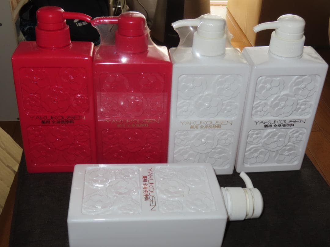 未使用品　5本　薬酵泉 やくこうせん 薬用全身洗浄料 500m　赤白 髪から全身まで使える！ 生ローヤルゼリー配合で しっとりなめらか 薬