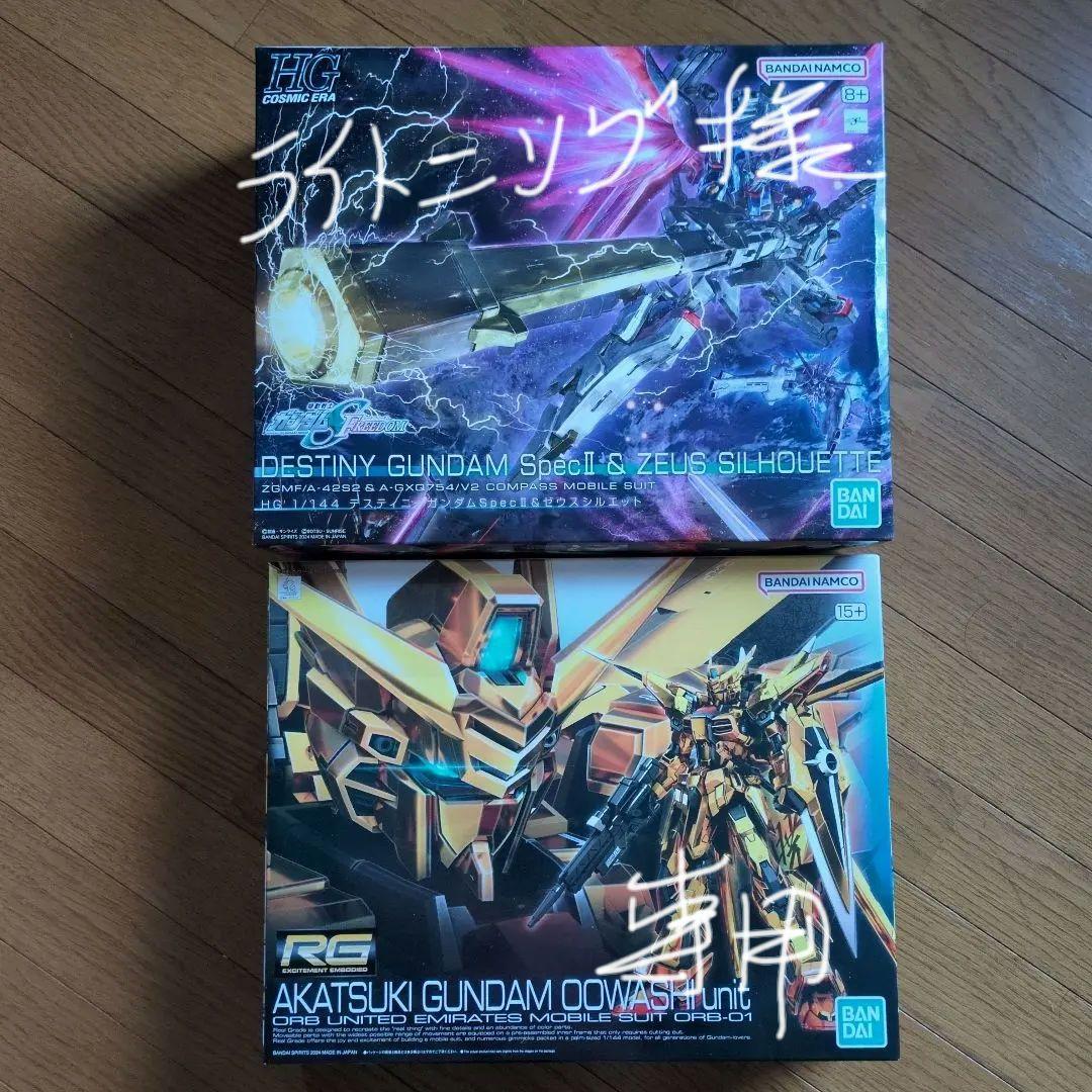 HG デスティニーガンダムSpecⅡ＆ゼウスシルエット　RG アカツキ HG デスティニーガンダムSpecⅡ＆ゼウスシルエット RG アカツキ RG 1
