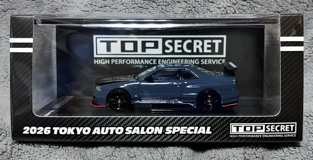 TOP SECRETミニカー　BNR34 東京オートサロンSPECIAL INNO MODELS 1/64「スカイライン GT-R (R34)”TOP SECRET” 東京オート